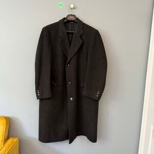 Vintage Nino Cerruti Rue Royale Wool Overcoat – Size 46R – Charcoal 100% Wool
